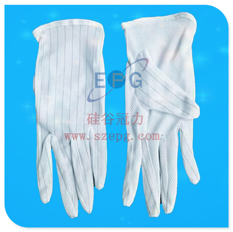 供应透气防滑点塑静电白手套 ,电子作业专用无