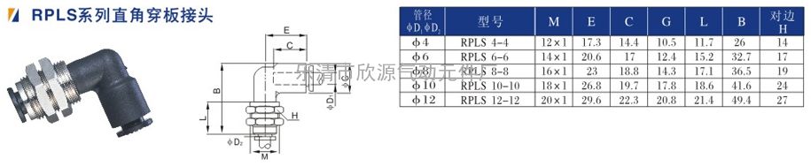 【厂家直销】气管快插l型直角穿板接头|隔板弯头