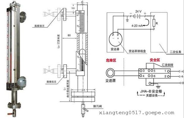 软化水储罐液位计-软化水储罐磁翻板液位计-软