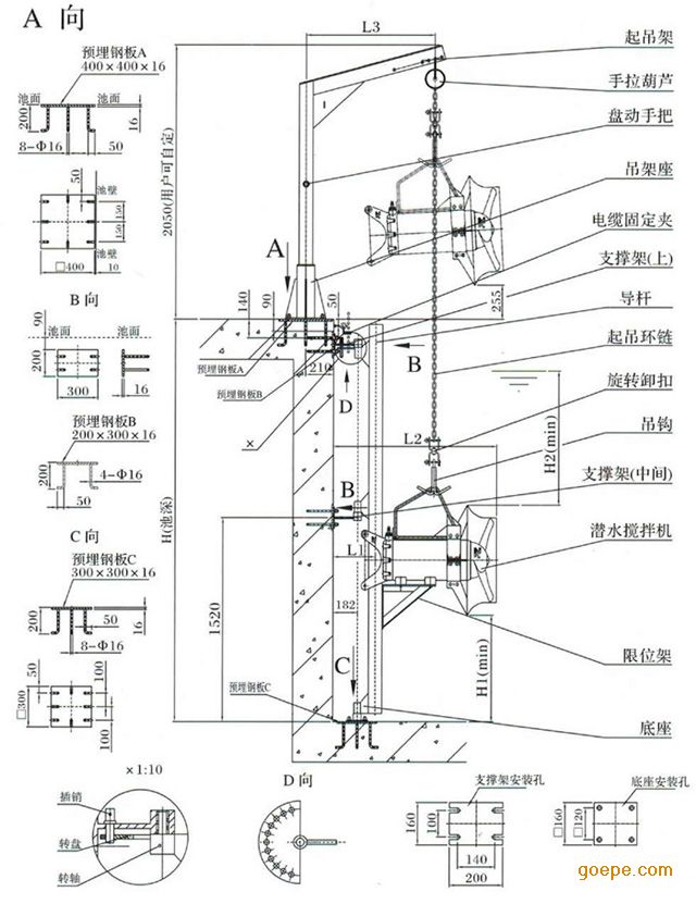 内蒙古潜水搅拌机厂家 硝化池搅拌机设备