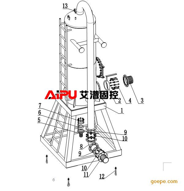 详细参见附图: 液气分离器结构示意图,产品外形尺寸图