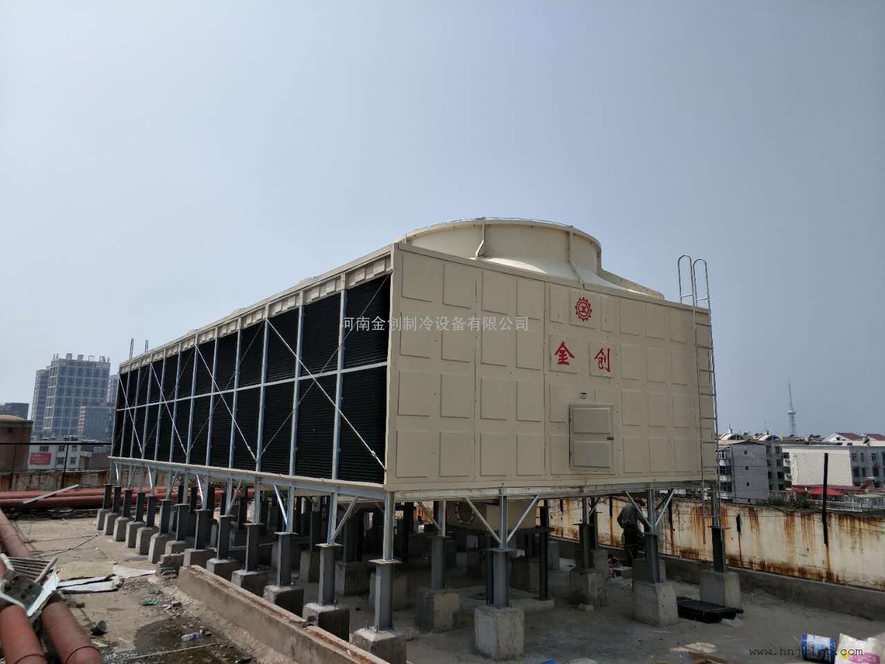 *冷却塔生产 供应优质金创1600t玻璃钢横流式冷却塔厂家直销