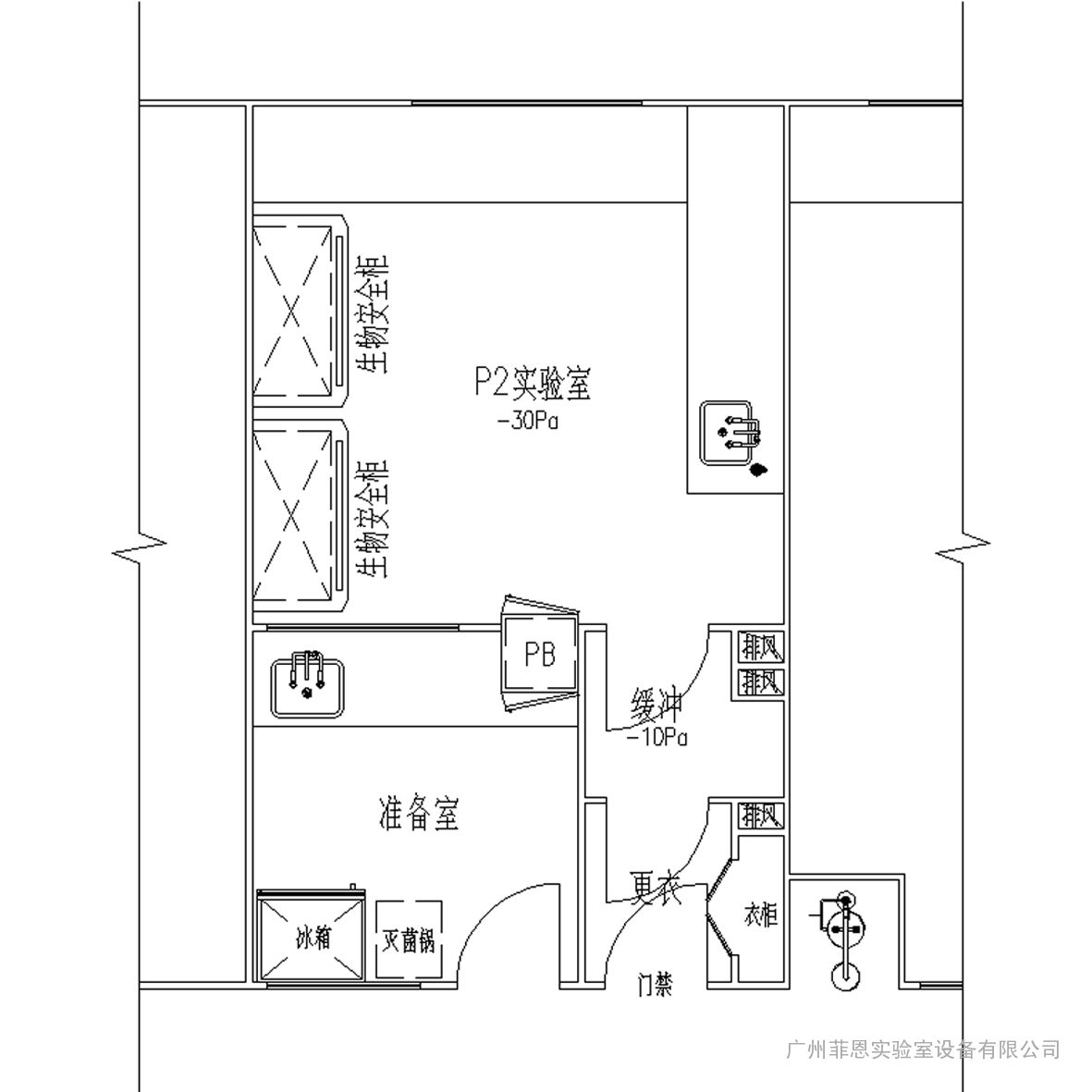 fnlab医院p2 二级生物安全实验室设计装修lab