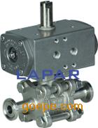 气动卫生级三通球阀、卫生级卡箍球阀