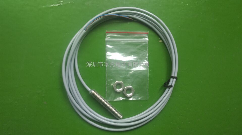 全金属圆柱体猪尾巴式接近开关 体积小无触点行程开关