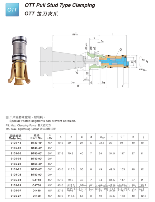 bt40内螺纹拉爪