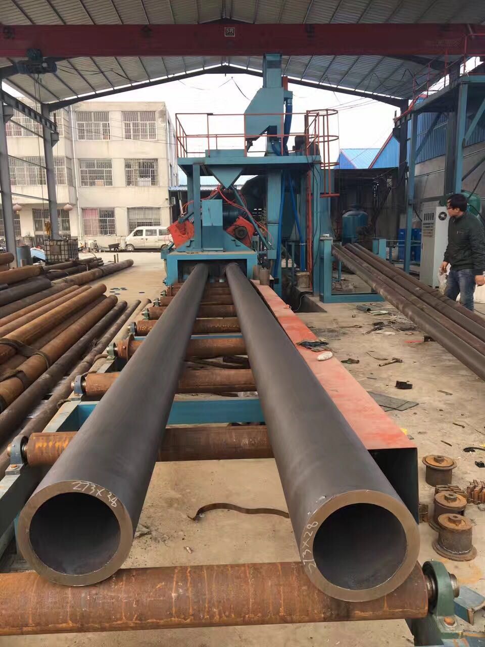 圆管内外壁喷砂机,管道外壁喷砂机,钢管外壁抛丸机