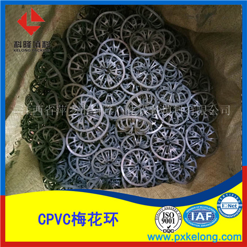 氯化聚氯乙烯泰勒花环填料 进口CPVC耐氯离子梅花环填料